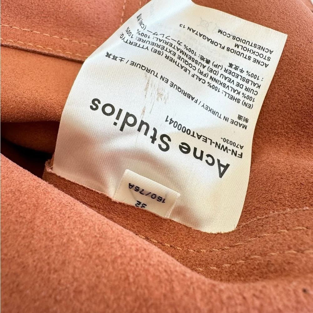 🚩steal authentic Acne Women's Blush Suede Utility Jacket - Picture 8 of 8